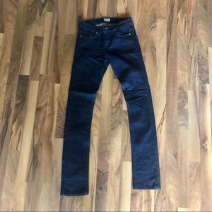 Naked and Famous cashmere blend raw denim jeans